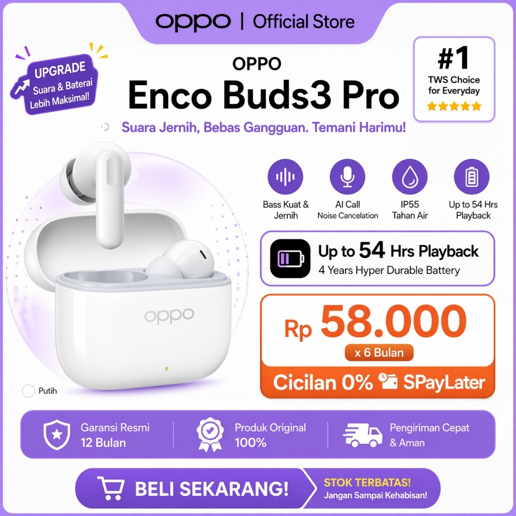 OPPO Enco Buds3 Pro True Wireless Earbuds