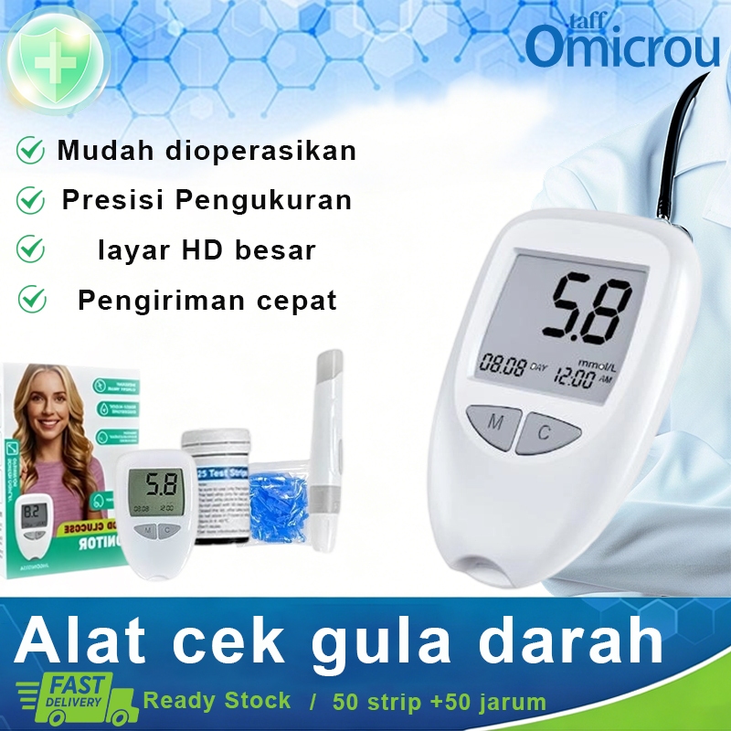 Alat tes gula darah Instant alat cek gula 50 strip +50 jarum,Alat ukur gula darah akurat/Alat cek gu