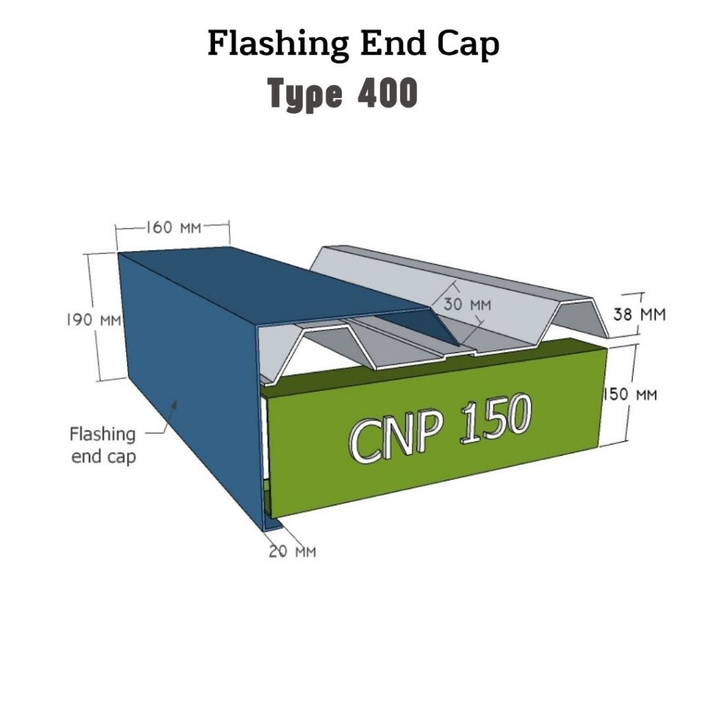 Flashing End Cap Type 400 / Nok Pinggir / Penutup Ujung Atap / Flashing Samping / Flashing -Type 400