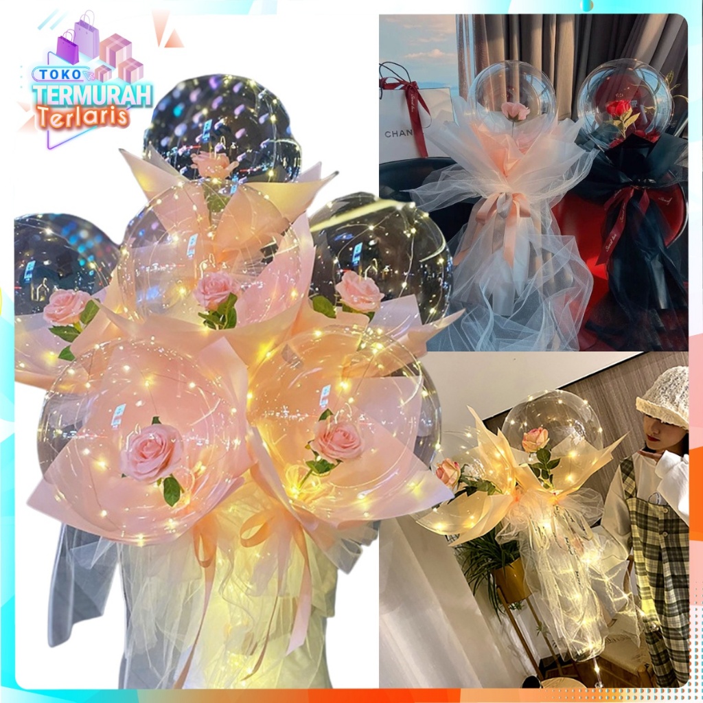 TTT Bucket Balon PVC Balon BOBO Bucket Balon Bunga mawar Bucket Balon Bucket Bunga Balon Warna bucke