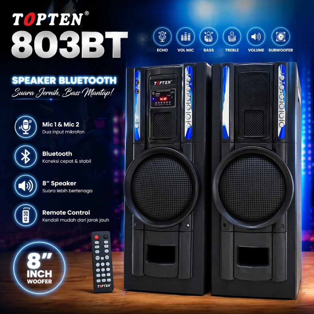 speaker aktif Subwoofer Top Ten 803BT