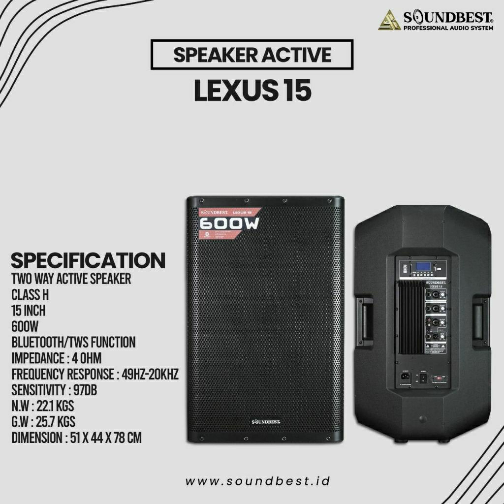 Speaker aktif soundbest Lexus 15 original bluetooth