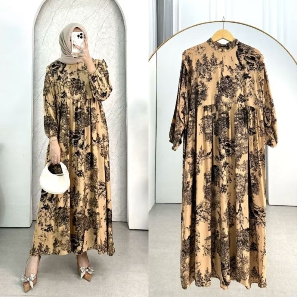 DRESS ANJANI PITA gamis rayon motif diamond GAMIS MOTIF RAYON PREMIUM DRESS ANJANI PITA rayon premiu