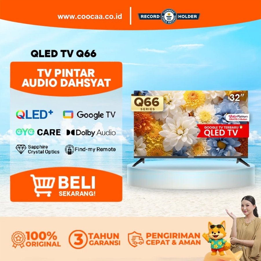 [INSTANT] COOCAA Google TV LED 32Q66 32 40 & 43 Inch HDR10 Dolby Audio - Digital DVB-T2 Z72 Z65 Z66