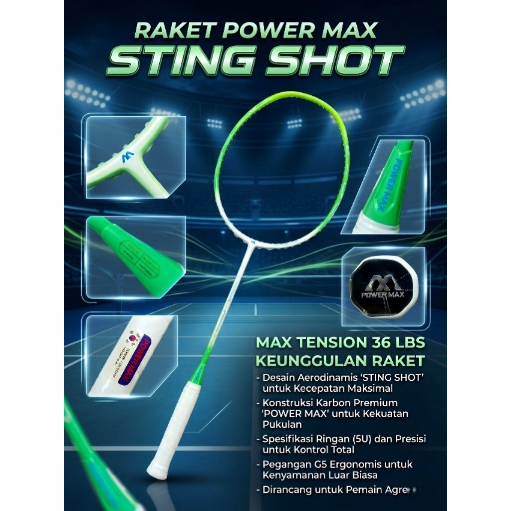raket badminton power max sting shot