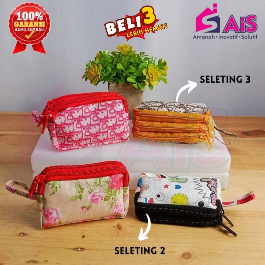 DOMPET ELEGAN WANITA DOMPET KOIN 3 SEKAT DOMPET 2 SEKAT PREMIUM DOMPET UANG