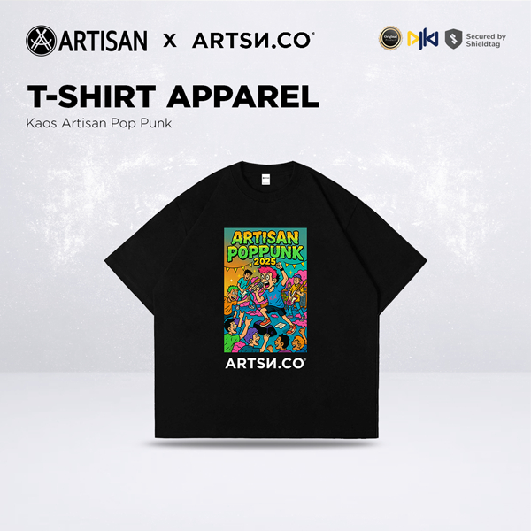 ARTISAN Merchandise T-Shirt - Apparel Pop Punk Kaos Oversize Hitam