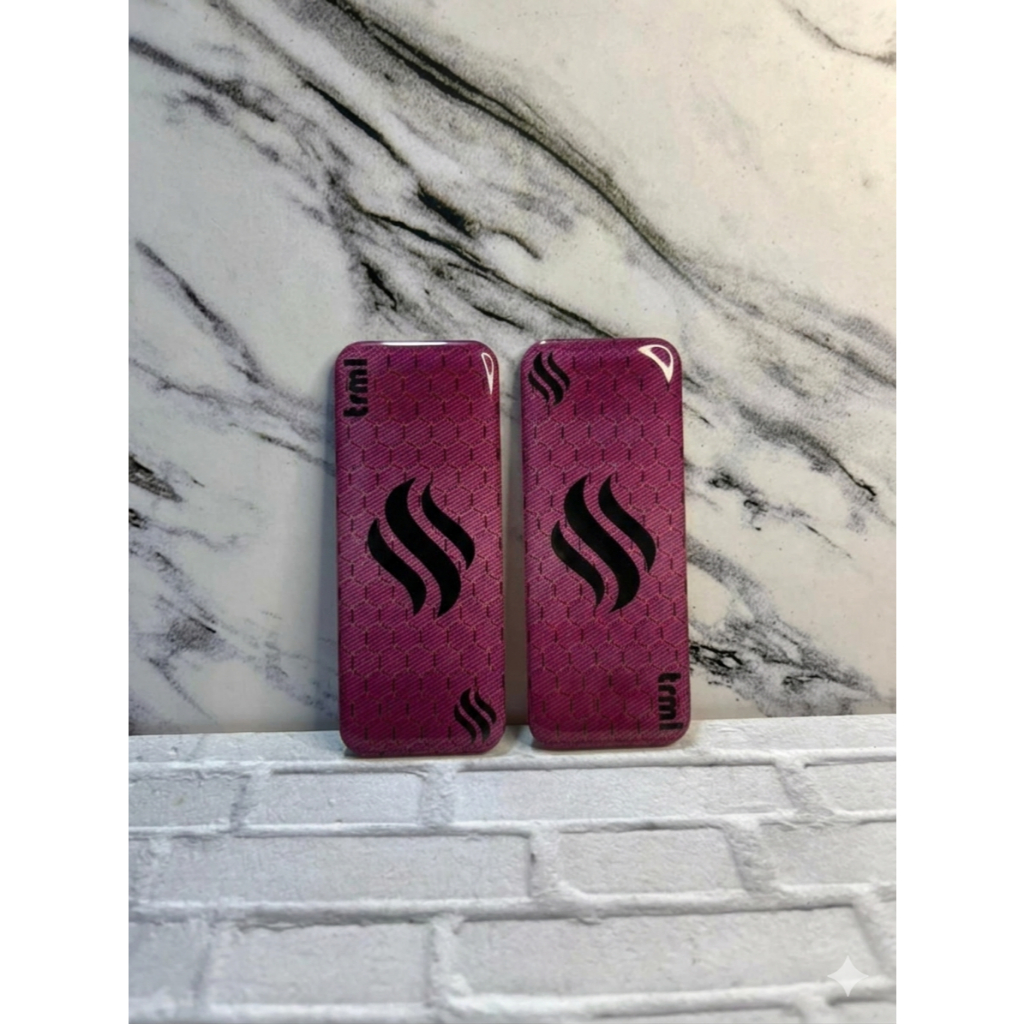 (Po) Acrylic Backdoor Motif Crbn Pattern Deep Pink Logo Warna Hitam For T99 / T88 Uv Print