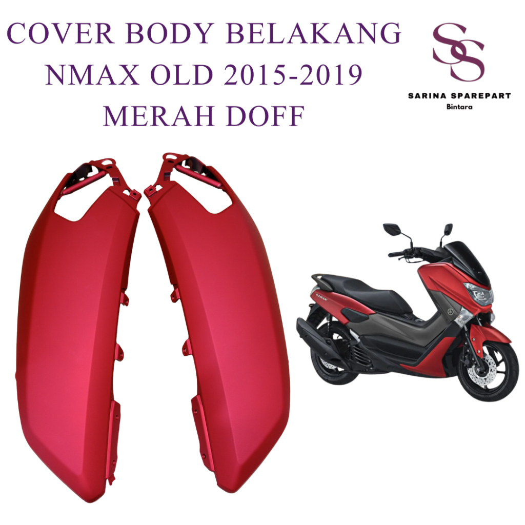 Cover Body Belakang Nmax Old 2015-2019 Bodi Samping Nmax Old MERAH DOFF Tenshi