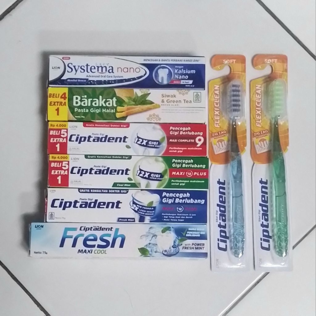 (PAKET Ciptadent) 2 Sikat Gigi + 1 Pasta Gigi