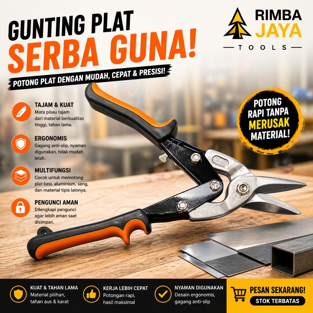 TURBOZ Gunting Baja ringan 10" / Gunting Galvalum 10 inch / Gunting Baja