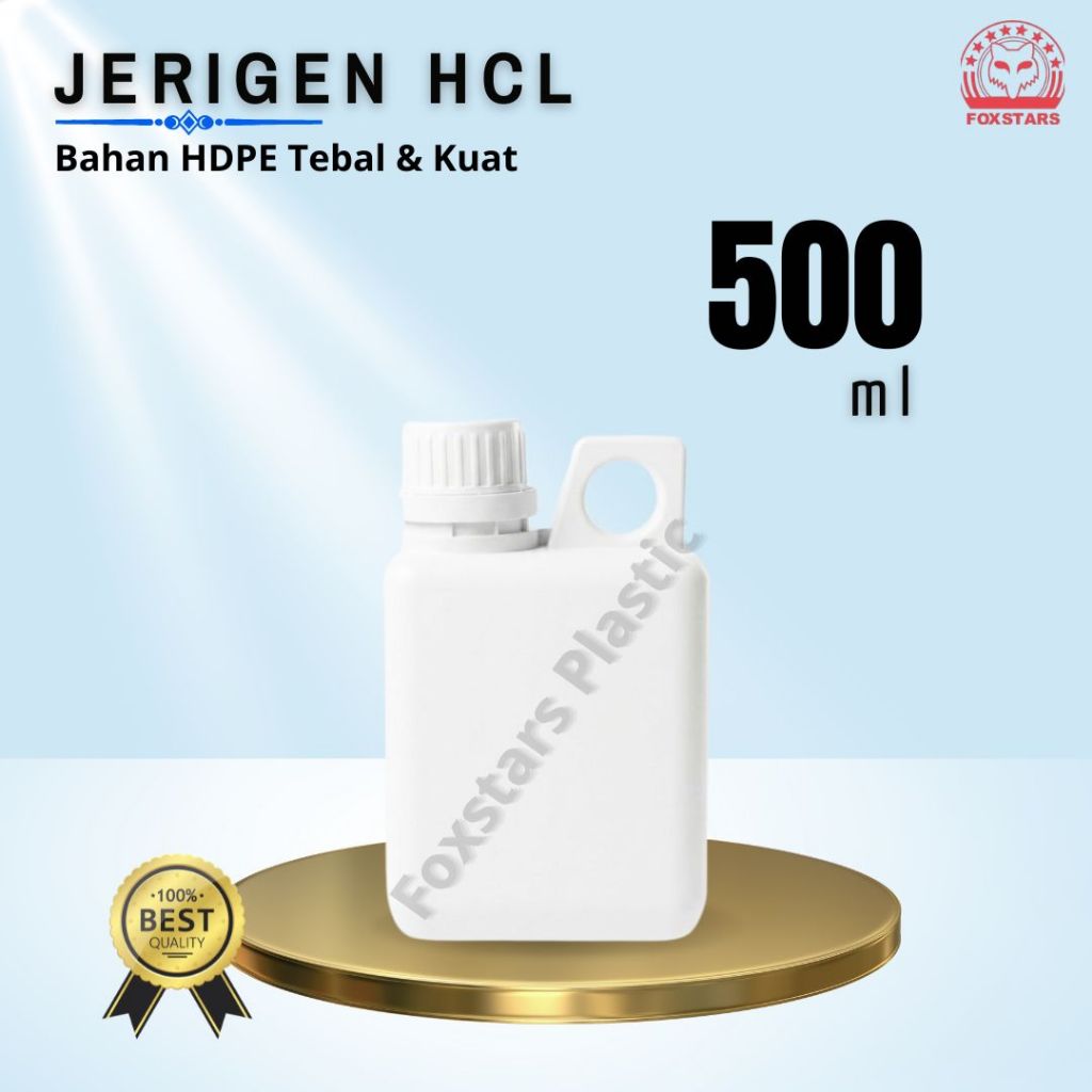 Jerigen HCL Plastik HDPE 500 ml Natural Putih / Jirigen Kosong Baru 500ml