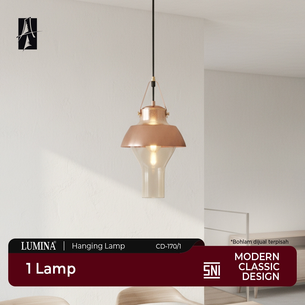 Lumina - Lampu Gantung Industrial Vintage Merah Dekorasi Meja Makan Cafe Restoran Bar Dapur Interior