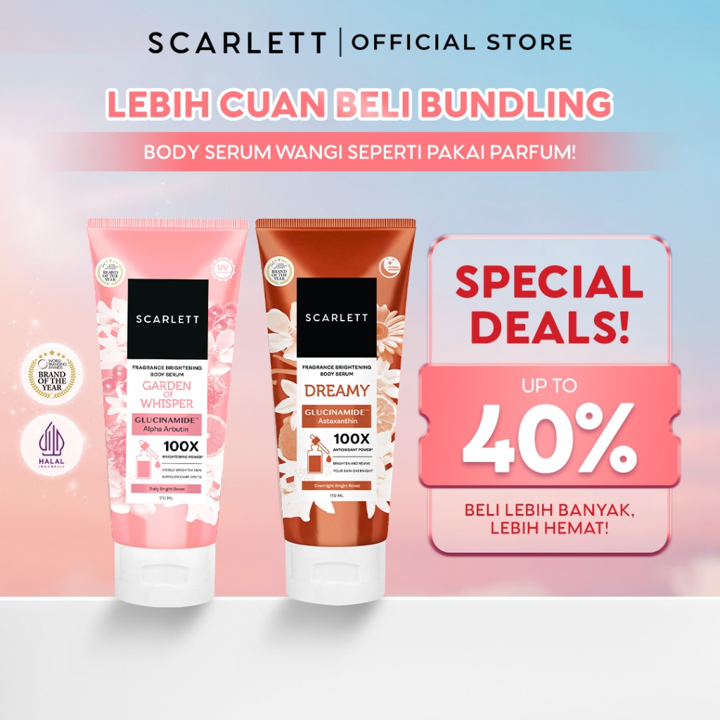 [NEW LAUNCH] SCARLETT GLUCINAMIDE Fragrance Brightening Body Serum 170ml - Garden of Whisper / Dream