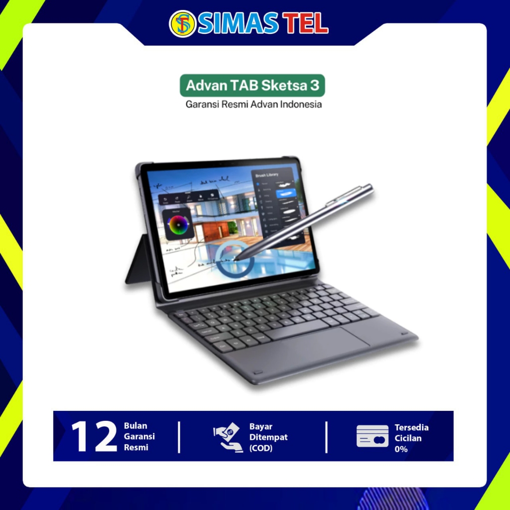 ADVAN TAB SKETSA 3 - GARANSI RESMI - RAM 6/8+128GB