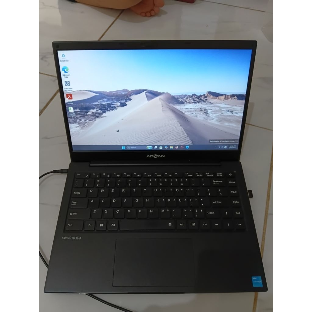 LAPTOP ADVAN SOULMATE UPGRADE RAM 8 GB / MEMORY 128 GB WINDOWS 11 ORIGINAL BEKAS SECOND PEMAKAIAN PR