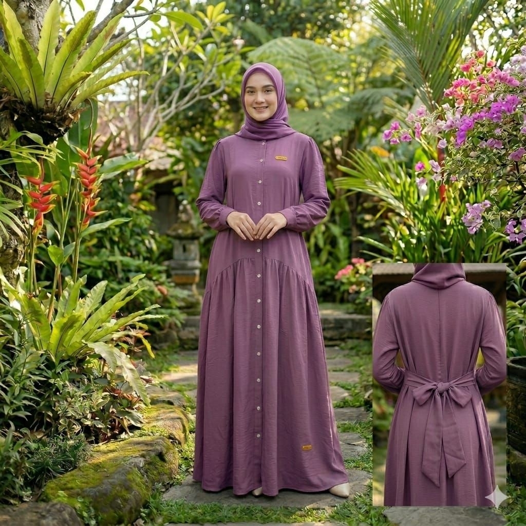 Amanda Gamis set kerudung rayon twill