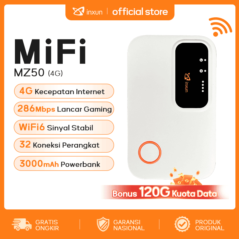 COD Bonus120GB XINXUN MZ50 Pocket Wifi MiFi 4G LTE 3000mAh 32 Perangkat E-SIM Nano SIM Card modem wi