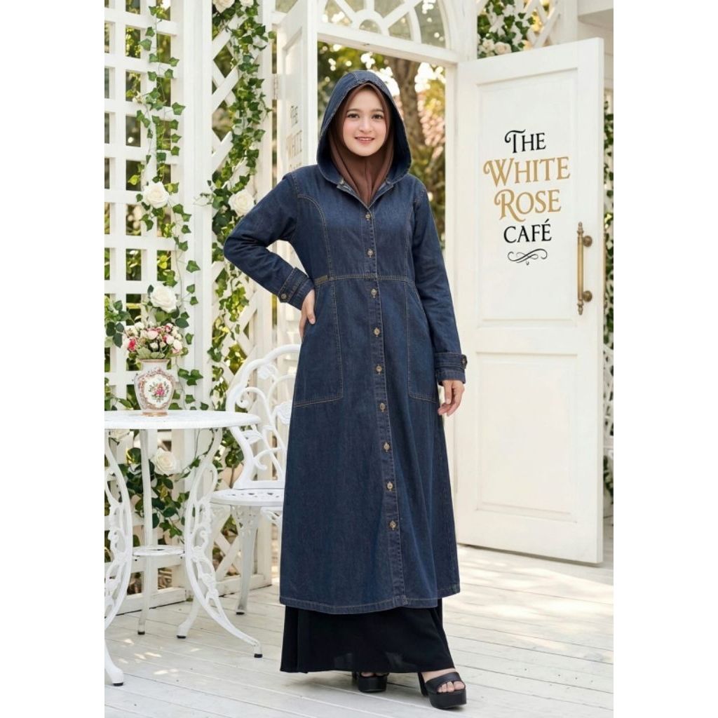 SAVIORA DENIM COAT BY BUGIO (OUTER COAT DENIM SYARI MUSLIMAH)
