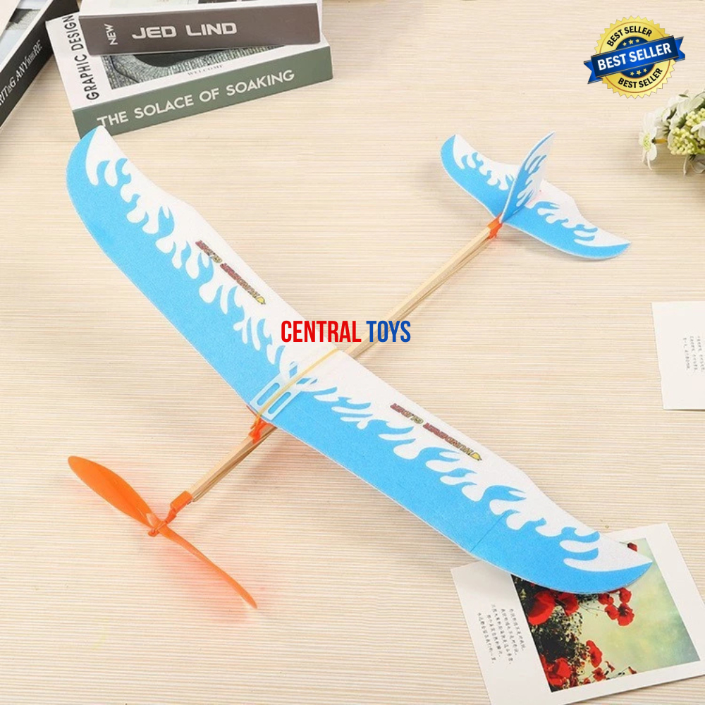 thunderbird 668 mainan pesawat penggerak karet gelang rubber band powered airplane model