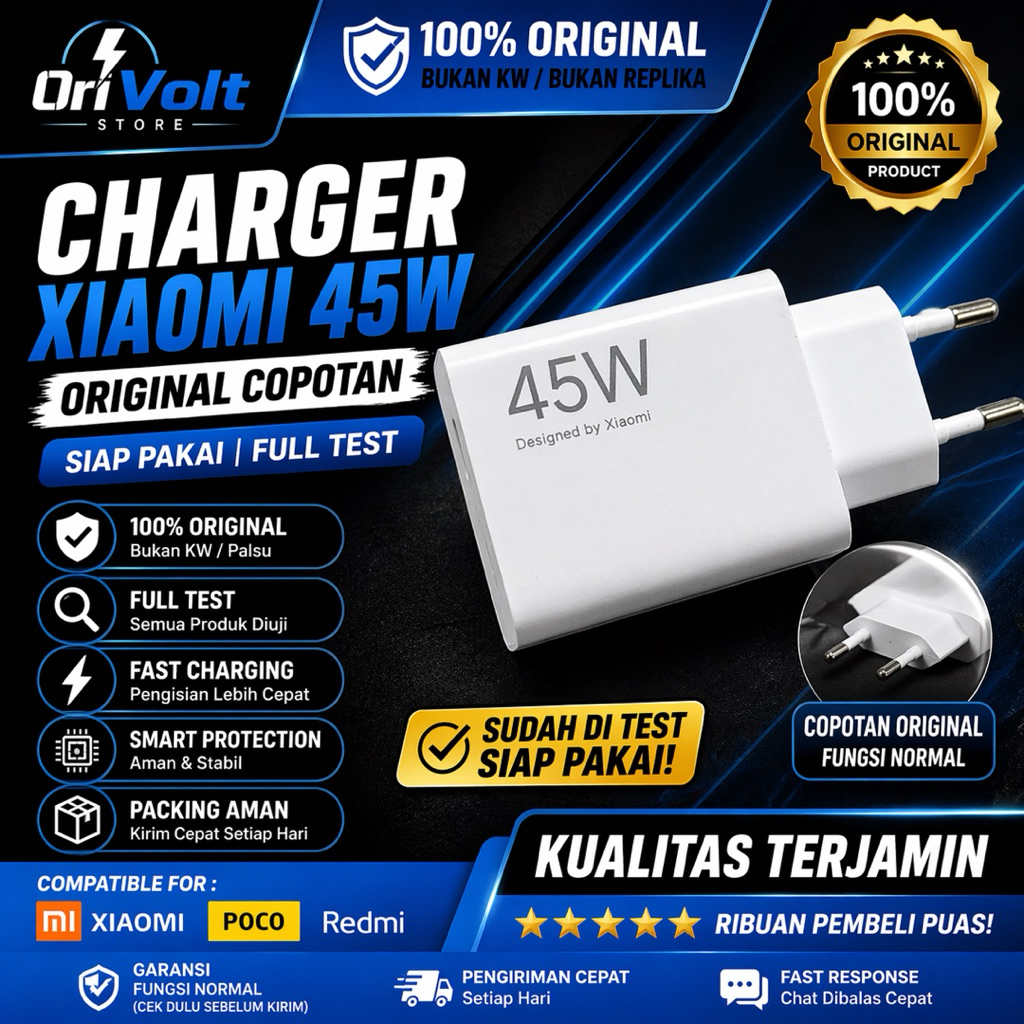 CHARGER XIAOMI 45W ORIGINAL COPOTAN TURBO FAST CHARGING 100% ORI FULL TEST