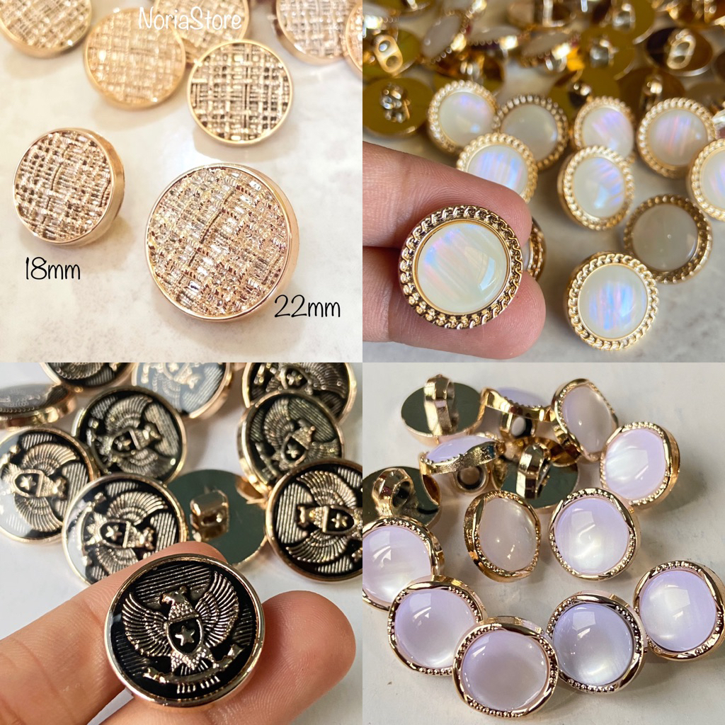 Kancing Hias Baju Motif Garuda Mutiara Jamur  13mm 15mm 18mm