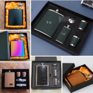 Botol Wine Whisky Hip Flask Set Stainless Steel