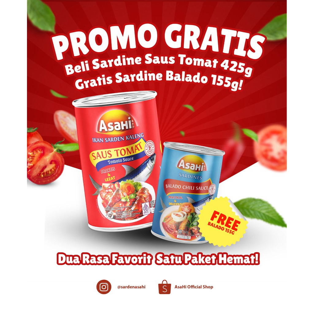 Asahi Sarden  425gr free 155gr