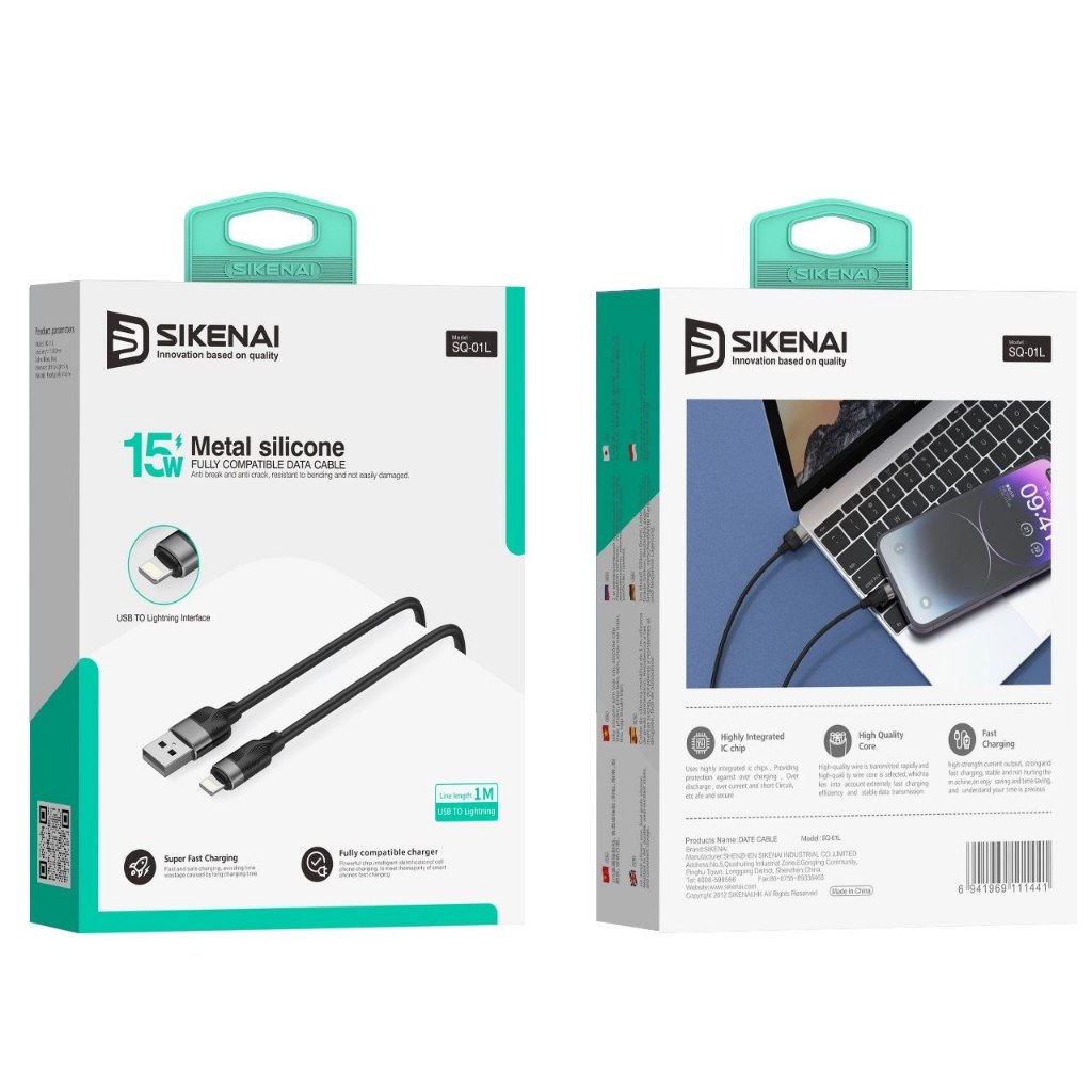 KABEL DATA SIKENAI SQ-01 MICRO | TYPE-C | LIGHTNING | KABEL USB MURAH | KABEL DATA ORIGINAL | TERLAR