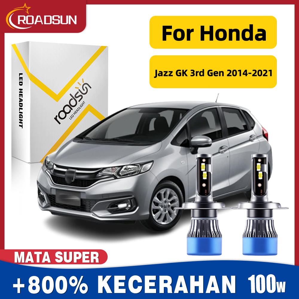 Cocok untuk Honda Jazz GK 3rd Gen 2014-2021 Super Terang Led Lampu Depan Mobil Bohlam Hi/Lo Beam 12V