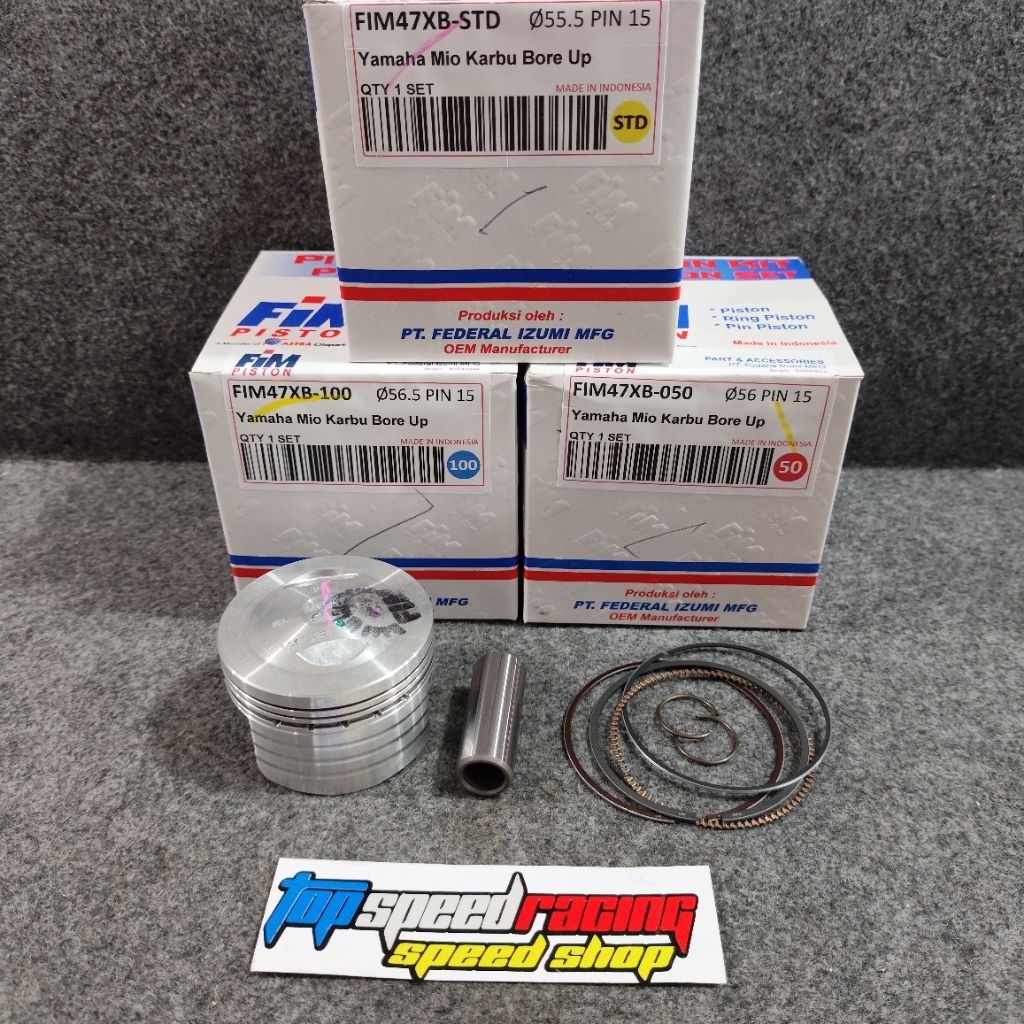 PISTON FIM 47XB SEHER UKURAN 55,5mm / 56mm / 56,5mm PEN 15 MIO / FINO KARBU / NOUVO / MIO SOUL / MIO