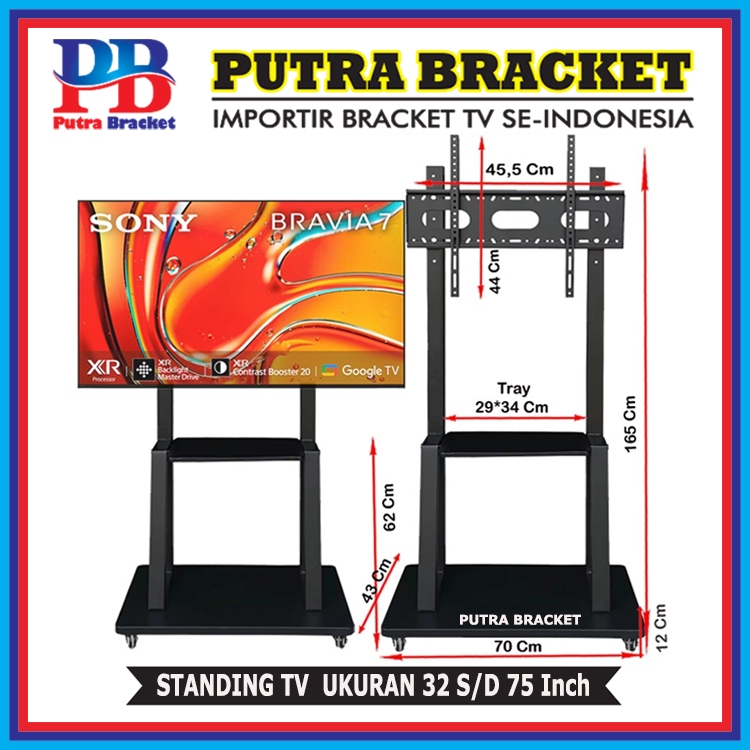 Bracket TV Braket Standing/ Bracket Standing Tv Led Bracket Standing Dorong 32-65 Inch Bracket Stand