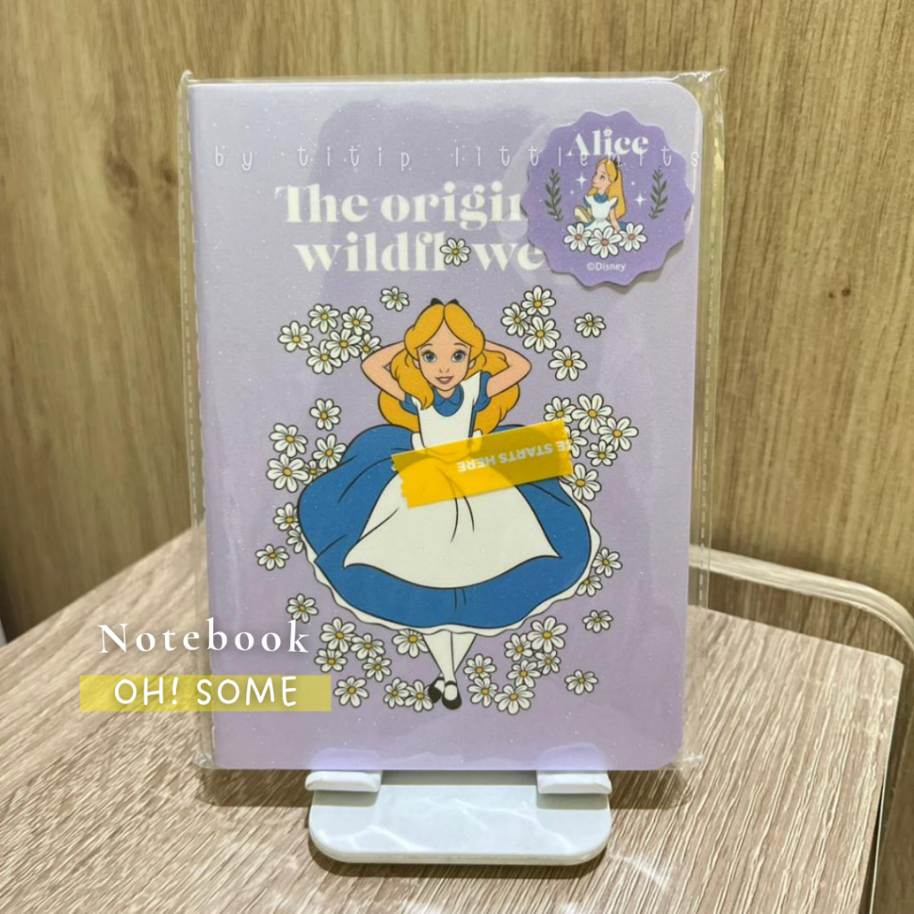 PHARE Disney Alice Notebook Paper Glitter Cover Ungu OH SOME