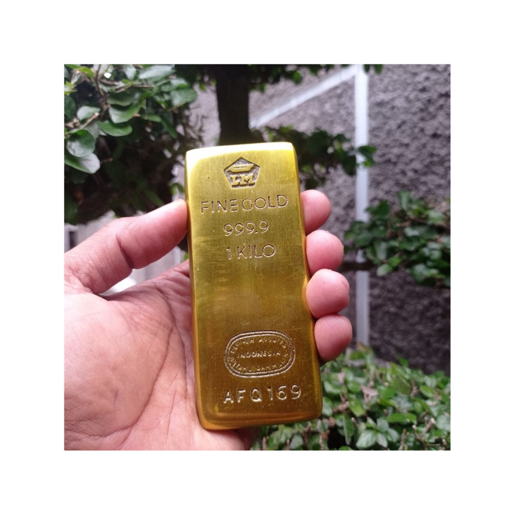 Miniatur replika Emas Batangan Diecash Emas 1 kg pajangan rumah berkwalitas