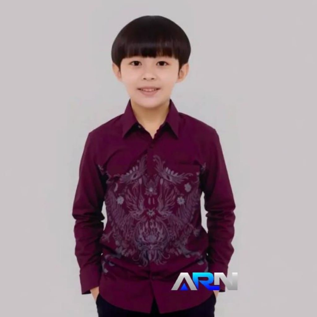kemeja Batik Anak Laki-laki lengan panjang-kemeja baju batik anak laki-laki adem bahannya