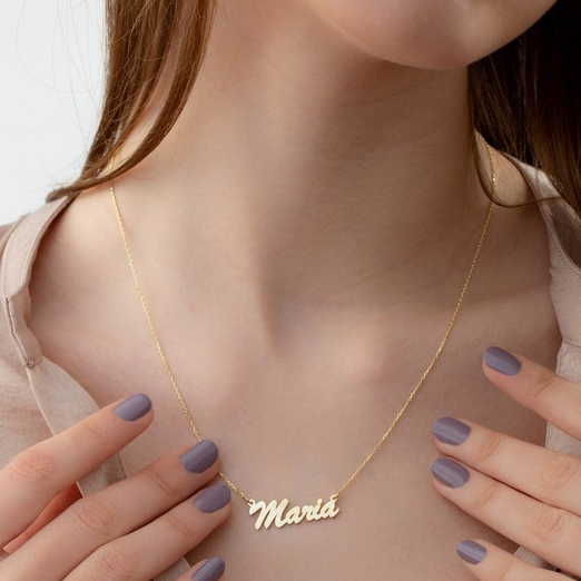 kalung titanium anti karat liontin ukir nama lapis emas 24k