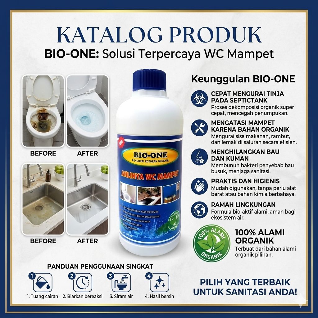 BIO ONE SOLUSI WC MAMPET WC SUMBAT TANPA HARUS KURAS DARI BAHAN ORGANIK