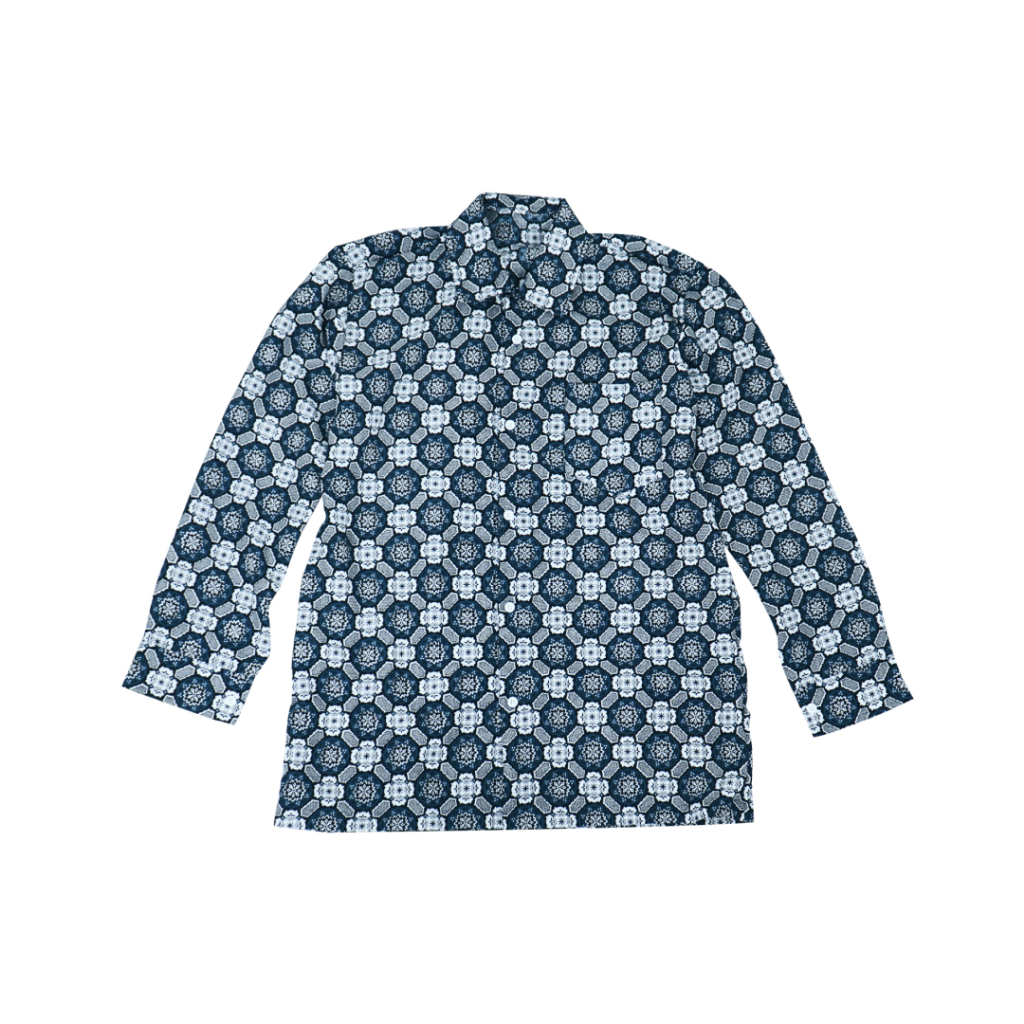 BATIK SERAGAM SEKOLAH SMA MOTIF BUNGA MATAHARI LENGAN PANJANG