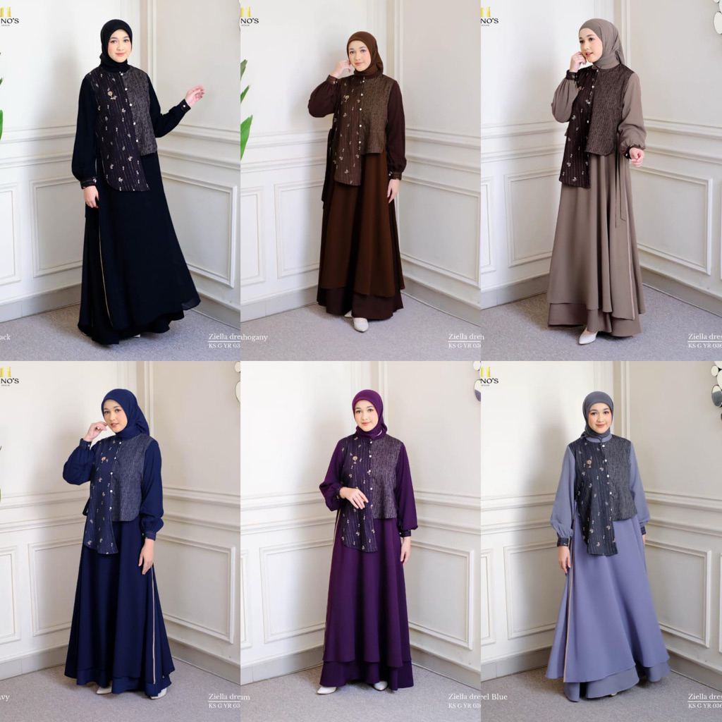 Ziella dress gamis terbaru ORI by Ninos design