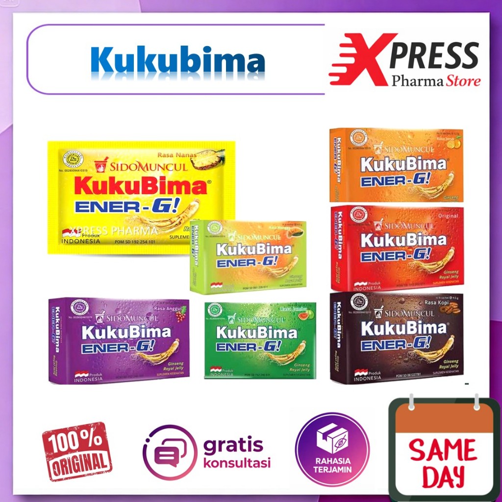 XPRESS  KukuBima Ener-G Dus 6 Sachet Kuku Bima Enerji Energi Energ Dos Box