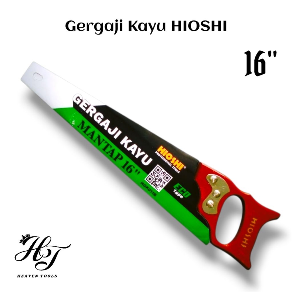 Gergaji Kayu HIOSHI 16" | Gergaji Tangan Tukang Kayu | Alat Potong Kayu Manual