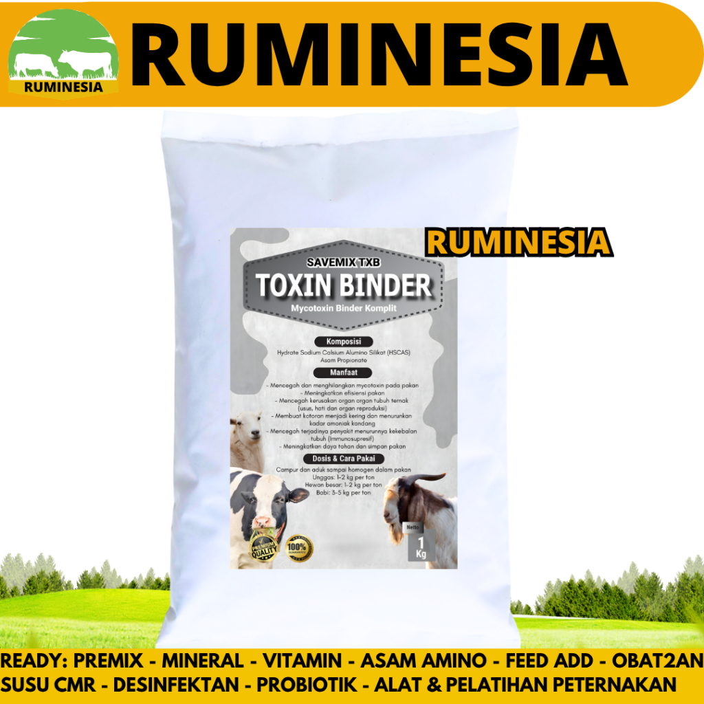 SAVEMIX TOXIN BINDER 1 KG - Feed Additive Pengikat Mycotoxin Toxin Jamur Pakan Ternak & Unggas Ayam