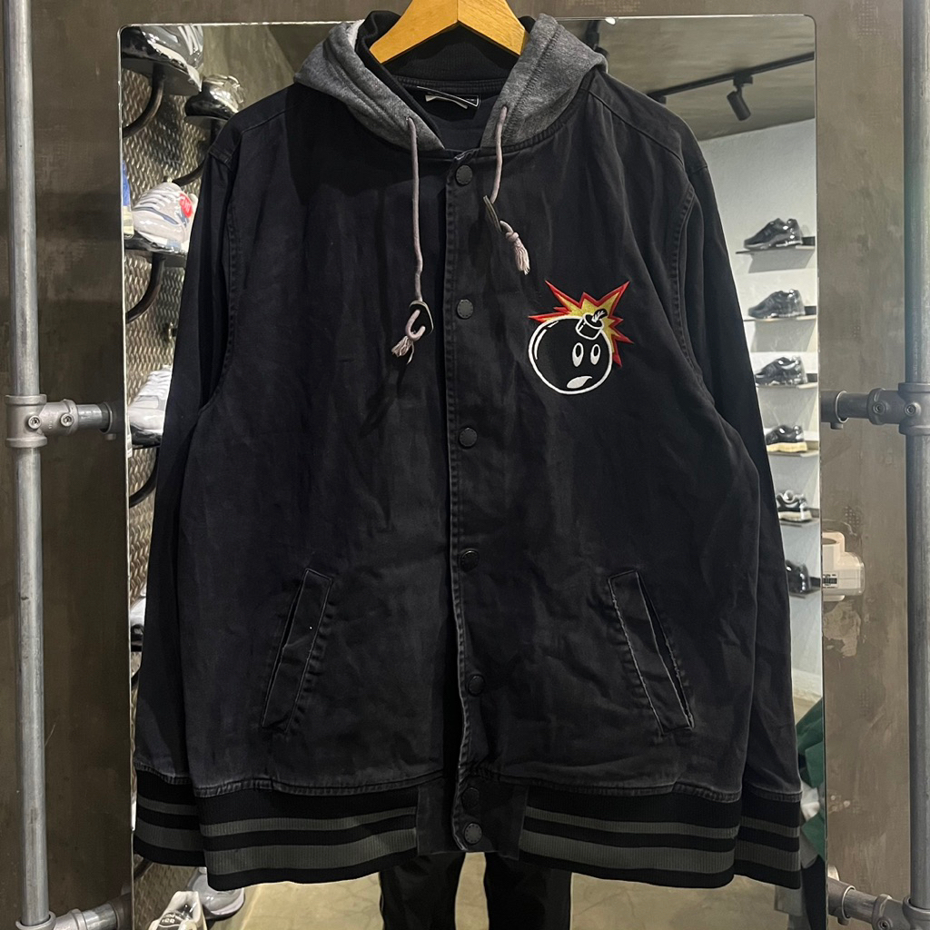 The hundreds hooded jacket varsity