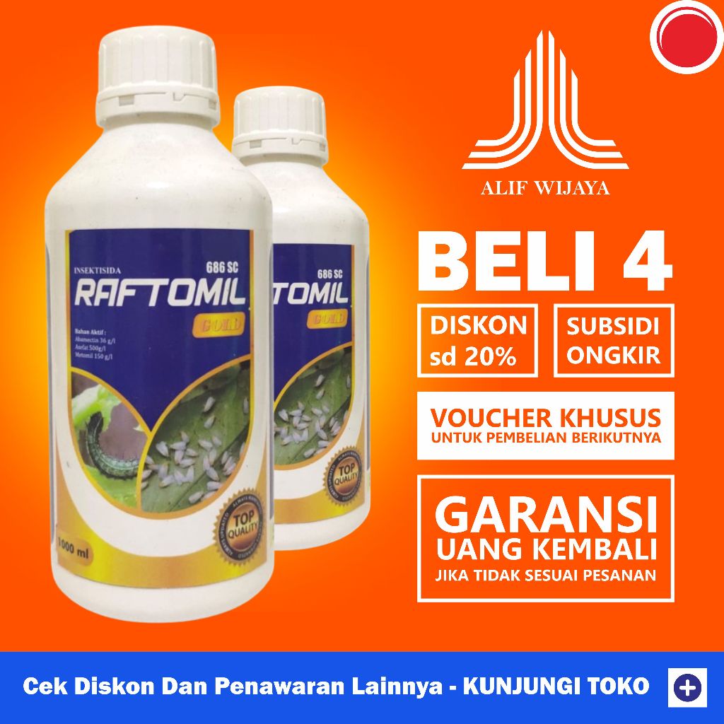 RAFTOMIL GOLD 686SC BAHAN AKTIF INSEKTISIDA ABAMECTIN ASEFAT METOMIL