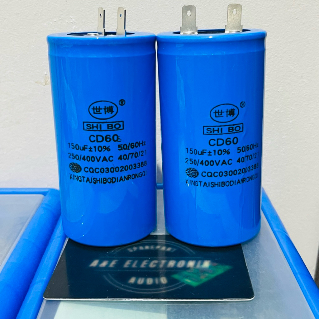Capasitor Mesin  150uf 250/400v / capasitor Biru  150uf 400v / Kapasitor 150uf 250v CD60
