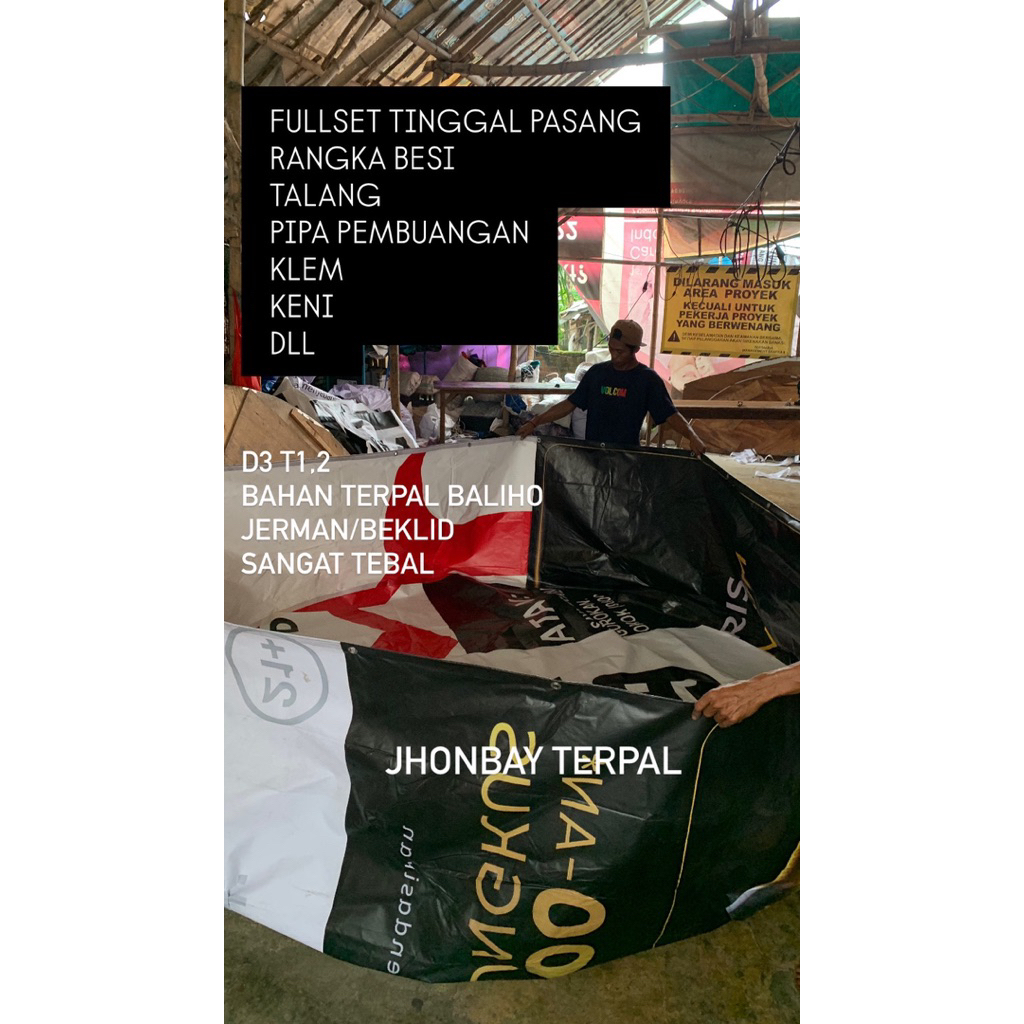 Kolam Bundar Fulset terpal baliho jerman beklid D3 tingi 1,2