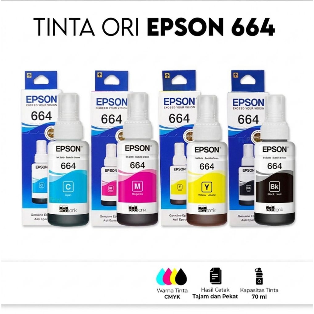 TINTA REFIL EPSON 664 ORIGINAL FOR L110 L210 L310 L360 L385