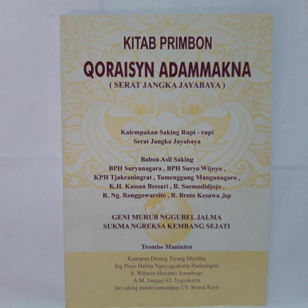 Kitab Primbon Qoraisyn Adammakna (Serat Jangka Jayabaya) - BR