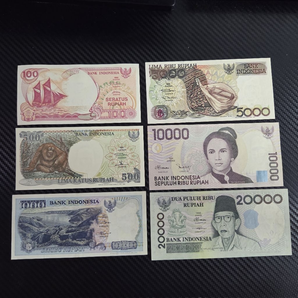 PAKET LENGKAP UANG KUNO ASLI INDONESIA LANGKA TAHUN 90-AN