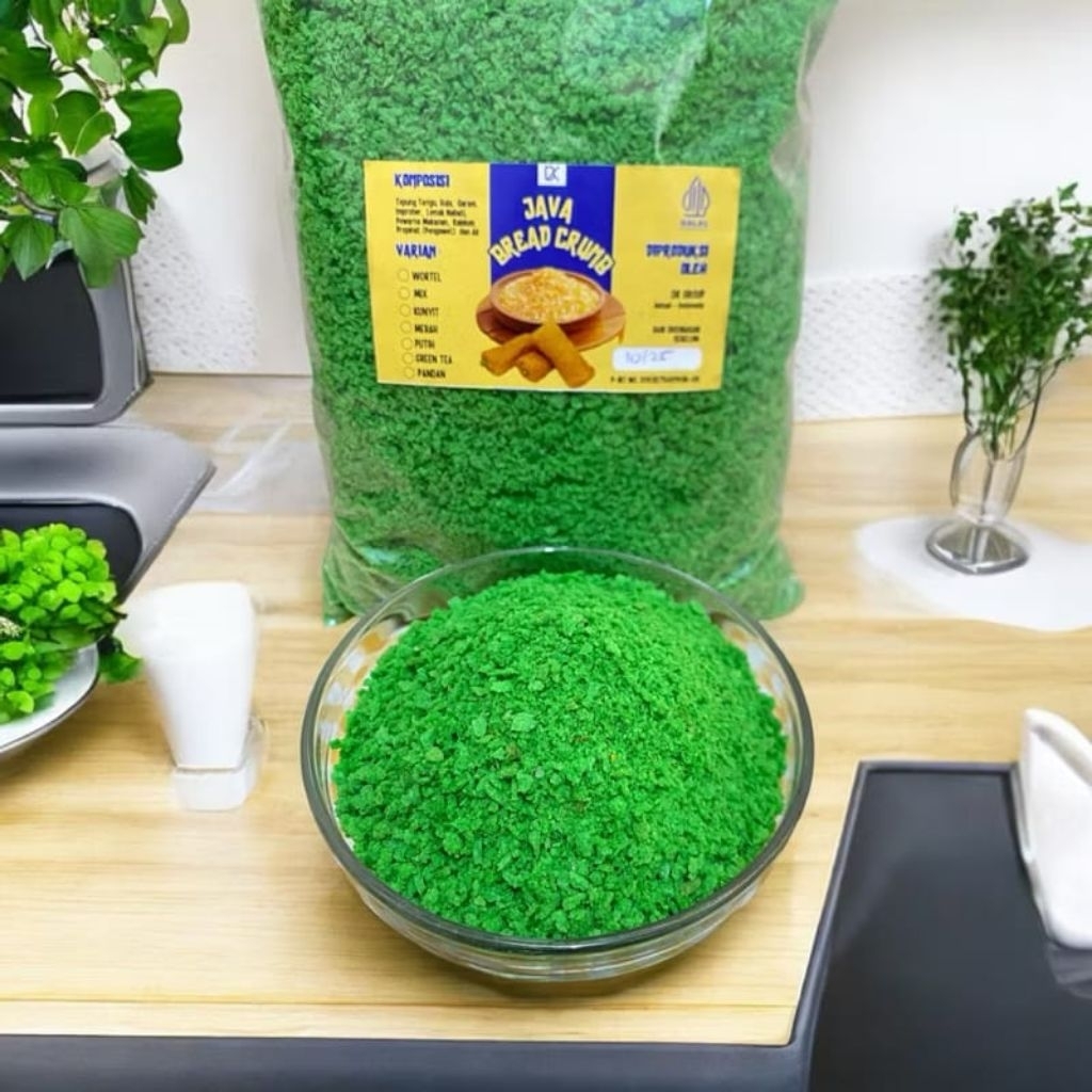 Tepung panir greentea 1 kilo/tepung panir hijau 1 kilo/bread crumb greentea